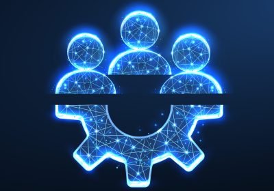 Workforce concept vector icon. Team management, corporate development, employee meeting, digital workforce, human resources, crm operation, manpower planning, teamwork strategy, business leader.